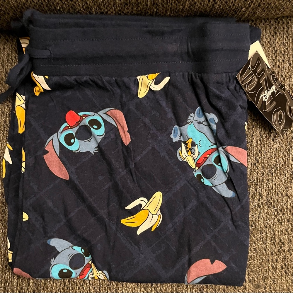 Disney Stitch Pajama Pants - Navy and Yellow